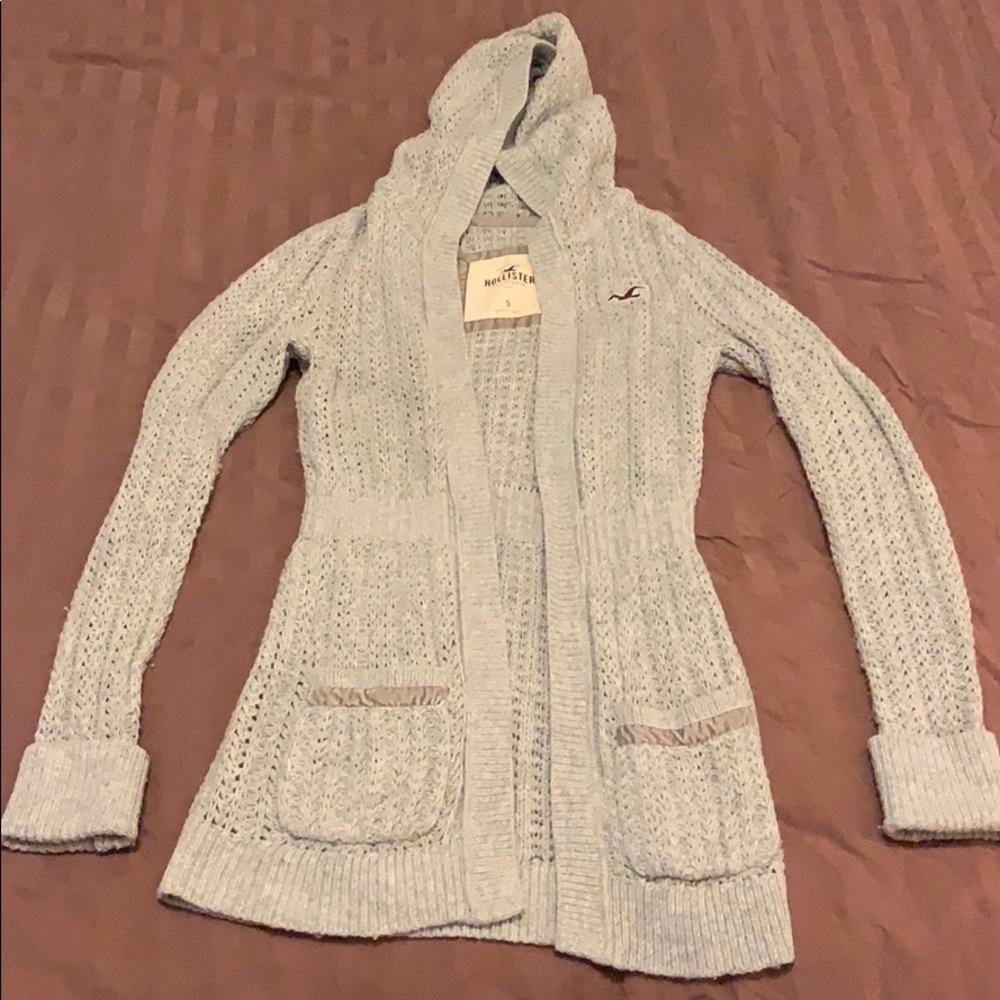 Grey hooded cardigan/sweater